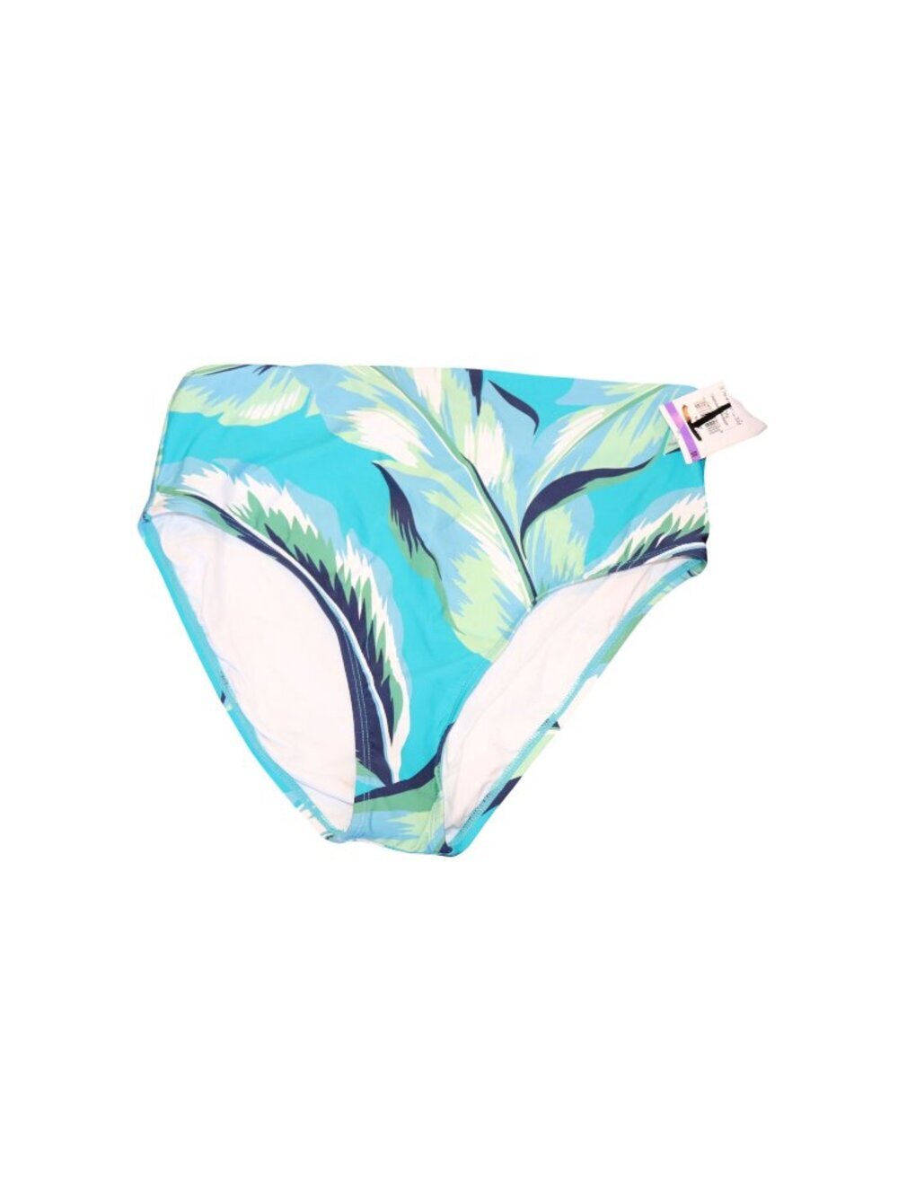 Jantzen Womens Leaf Print High-Waist Bikini Bottom Size 10 Multicolor Polyamide